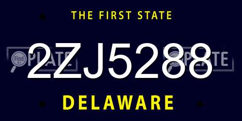 2ZJ5288 Delaware License Plate