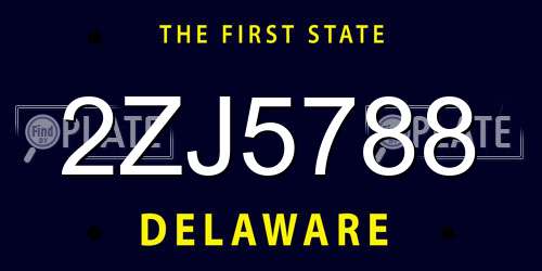 2ZJ5788 Delaware License Plate