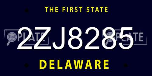 2ZJ8285 Delaware License Plate