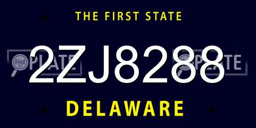 2ZJ8288 Delaware License Plate