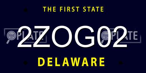 2ZOG02 Delaware License Plate