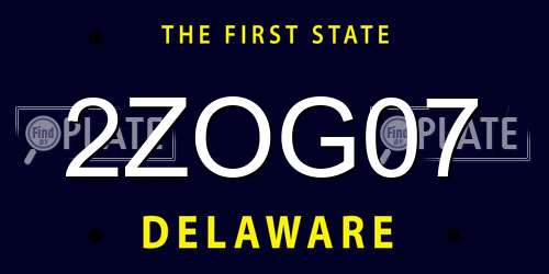 2ZOG07 Delaware License Plate