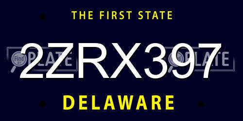 2ZRX397 Delaware License Plate