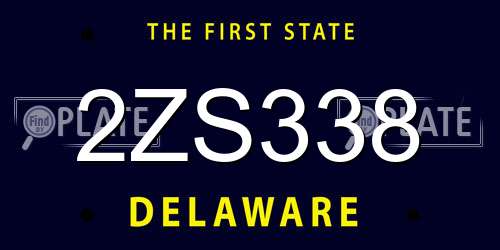 2ZS338 Delaware License Plate