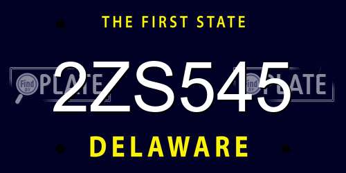 2ZS545 Delaware License Plate