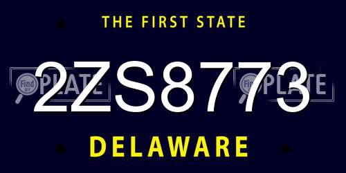 2ZS8773 Delaware License Plate