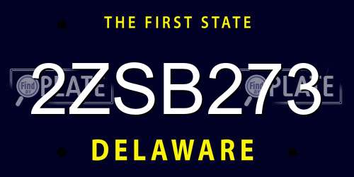 2ZSB273 Delaware License Plate