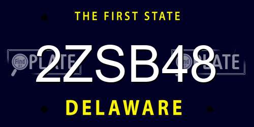 2ZSB48 Delaware License Plate