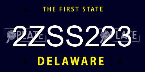 2ZSS223 Delaware License Plate