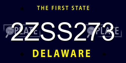 2ZSS273 Delaware License Plate