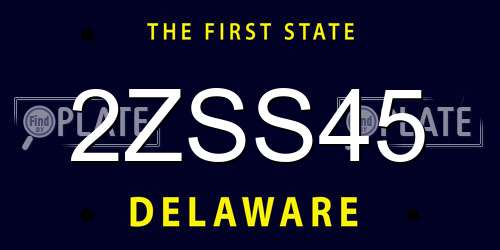 2ZSS45 Delaware License Plate