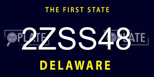 2ZSS48 Delaware License Plate