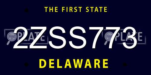 2ZSS773 Delaware License Plate