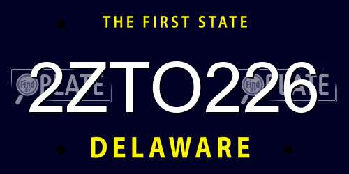 2ZTO226 Delaware License Plate