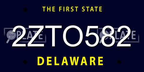 2ZTO582 Delaware License Plate