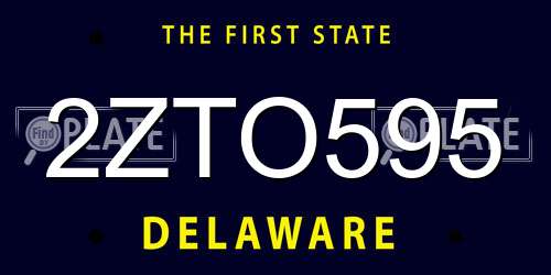 2ZTO595 Delaware License Plate