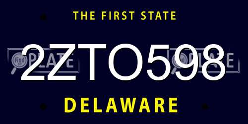 2ZTO598 Delaware License Plate