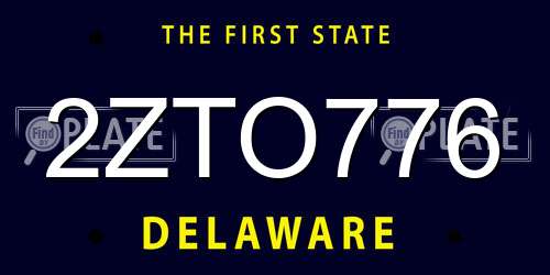 2ZTO776 Delaware License Plate