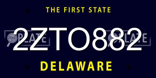 2ZTO882 Delaware License Plate