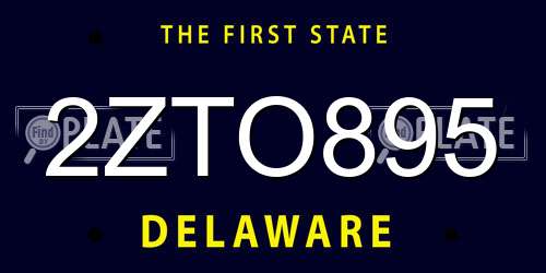 2ZTO895 Delaware License Plate