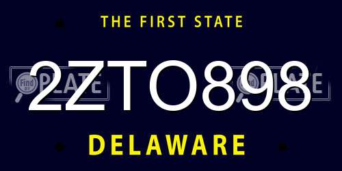 2ZTO898 Delaware License Plate