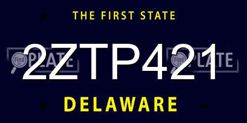 2ZTP421 Delaware License Plate