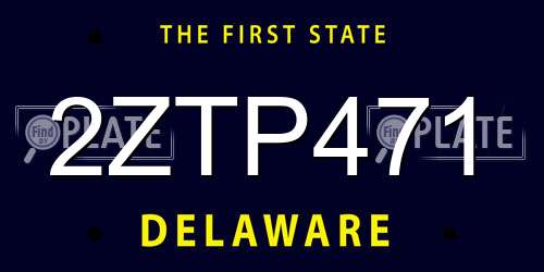 2ZTP471 Delaware License Plate