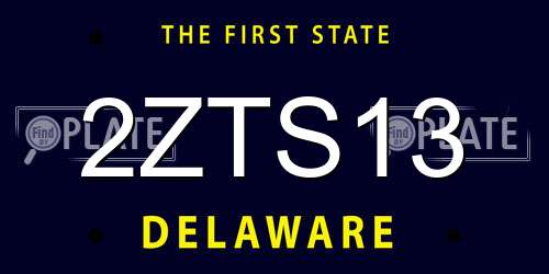 2ZTS13 Delaware License Plate