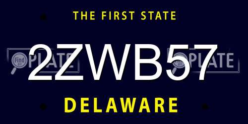 2ZWB57 Delaware License Plate