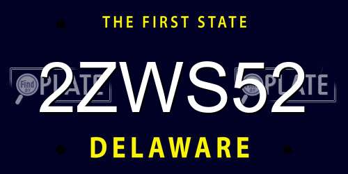 2ZWS52 Delaware License Plate