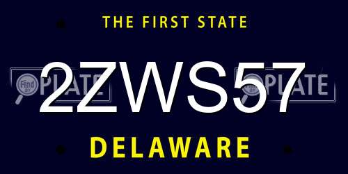 2ZWS57 Delaware License Plate