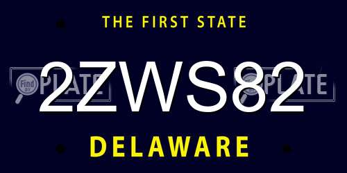 2ZWS82 Delaware License Plate