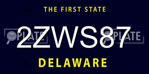 2ZWS87 Delaware License Plate