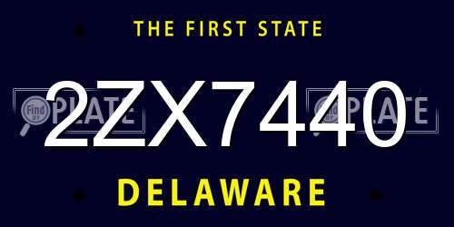 2ZX7440 Delaware License Plate