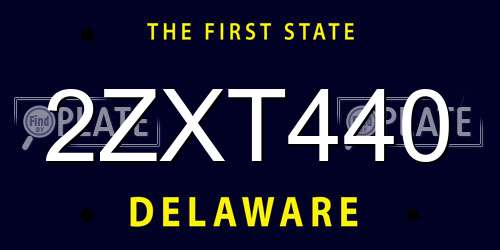 2ZXT440 Delaware License Plate