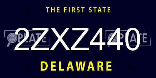 2ZXZ440 Delaware License Plate
