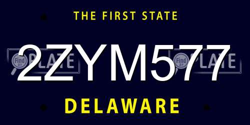 2ZYM577 Delaware License Plate
