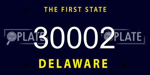 30002 Delaware License Plate