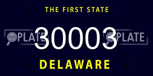 30003 Delaware License Plate