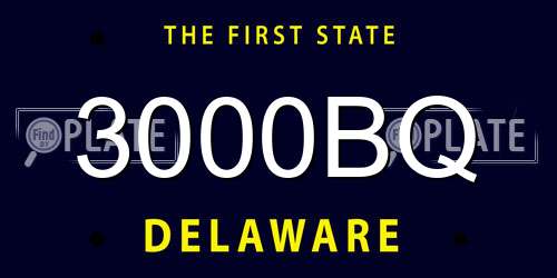 3000BQ Delaware License Plate