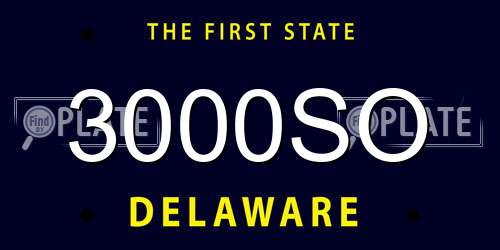 3000SO Delaware License Plate