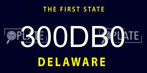 300DB0 Delaware License Plate