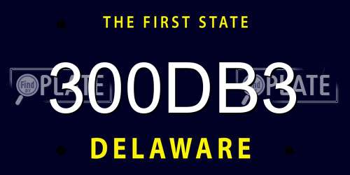 300DB3 Delaware License Plate