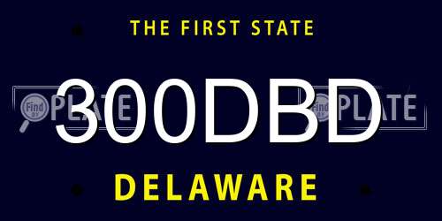 300DBD Delaware License Plate