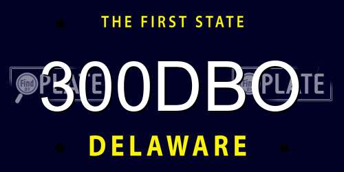 300DBO Delaware License Plate