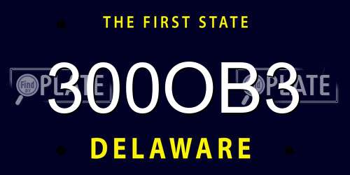 300OB3 Delaware License Plate