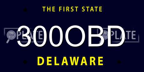 300OBD Delaware License Plate
