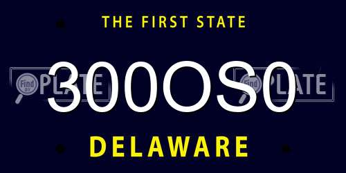 300OS0 Delaware License Plate