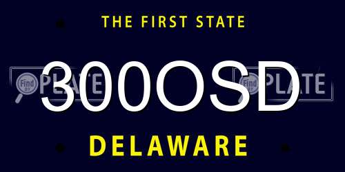 300OSD Delaware License Plate