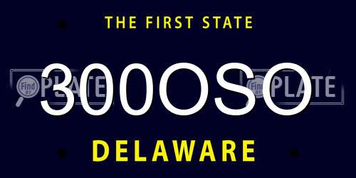 300OSO Delaware License Plate